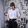 Vintage Style T-Shirt(Natural×Blue)