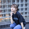 Vintage Style T-Shirt(Black×Blue)