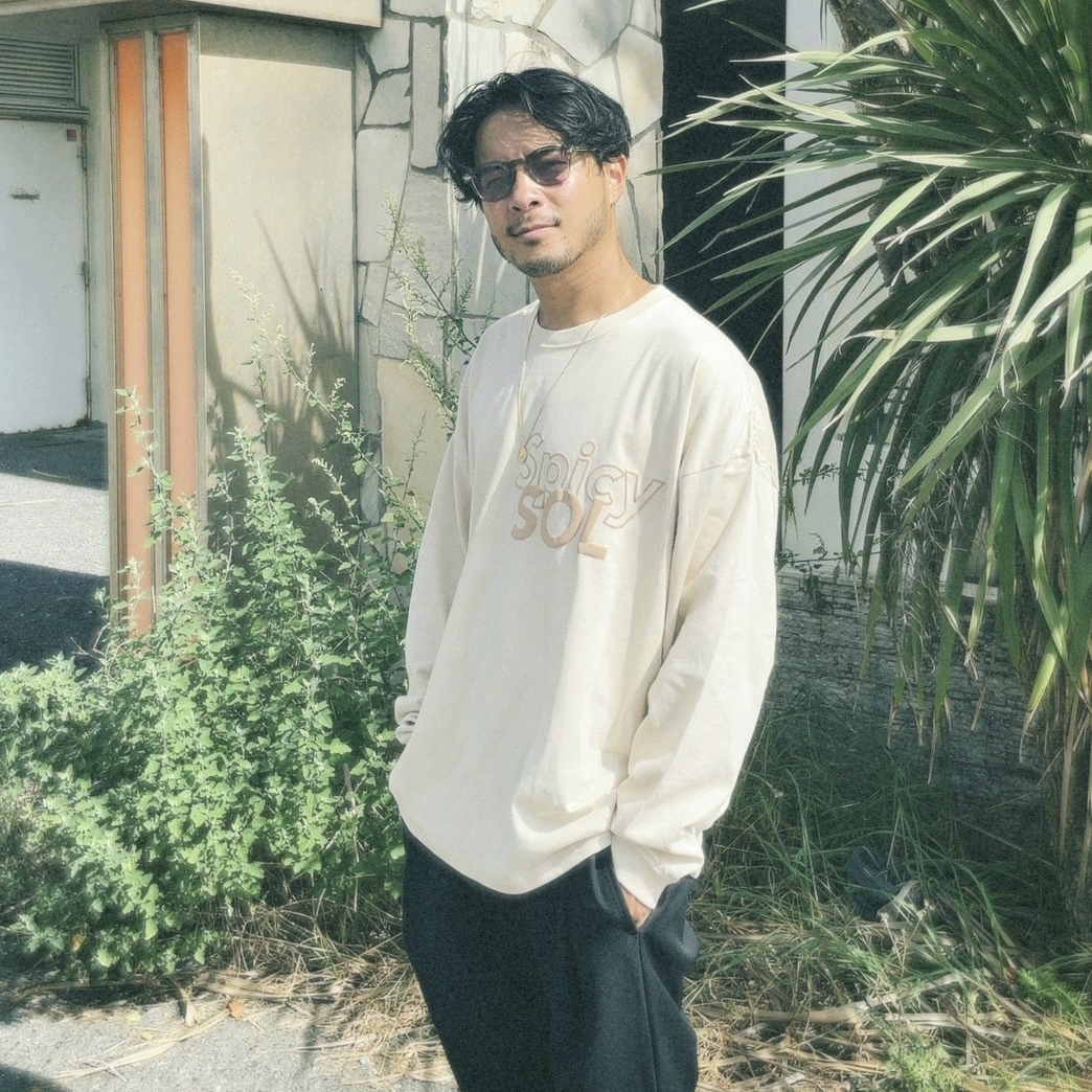 Logo Big Long Sleeve Tee(Beige)