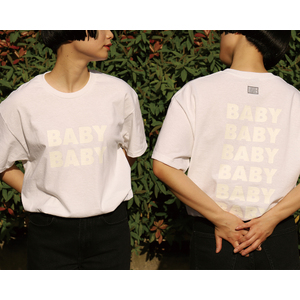 BABYBABY T-Shirt（半袖白ボディ×白プリント）