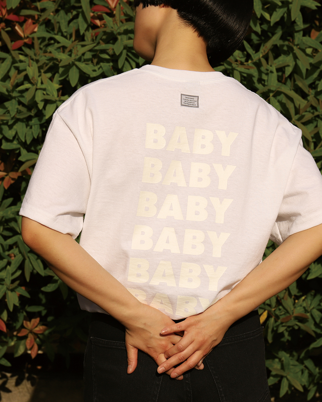 BABYBABY T-Shirt（半袖白ボディ×白プリント） | 銀杏BOYZ | UKFC ONLINE SHOP