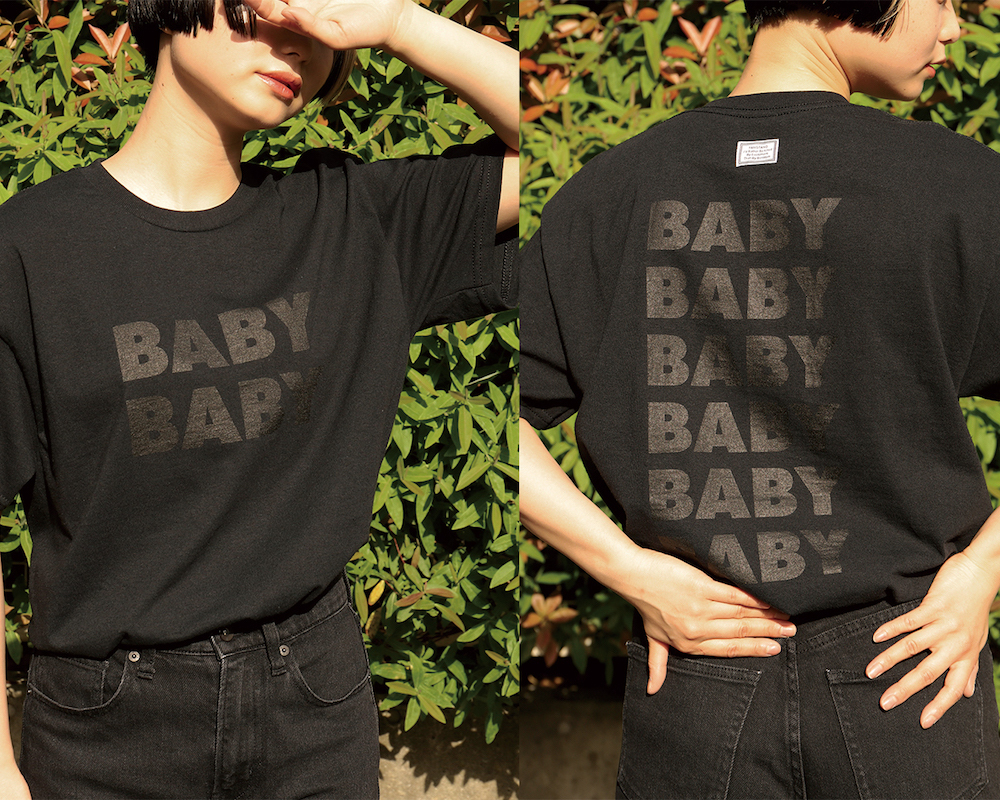BABYBABY T-Shirt(半袖黒ボディ×黒プリント)