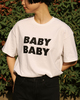 BABYBABY T-Shirt(半袖白ボディ×黒プリント)