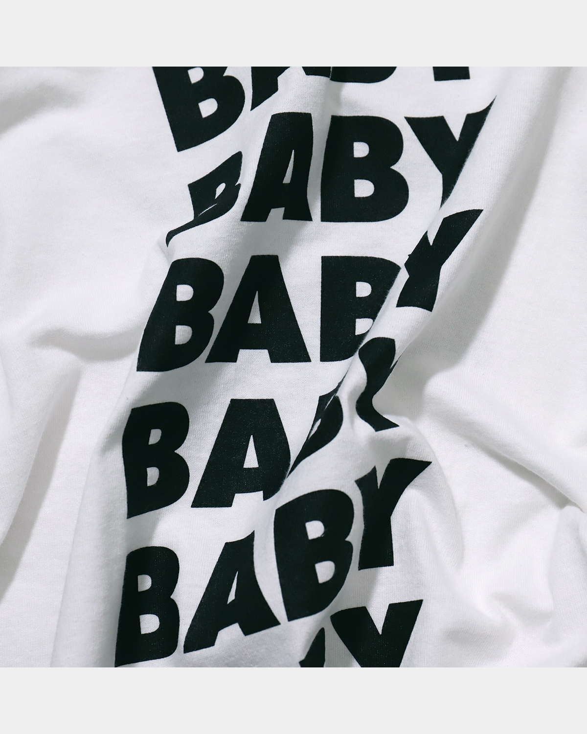 BABYBABY  Long Sleeve T-Shirt（白ボディ×黒プリント）
