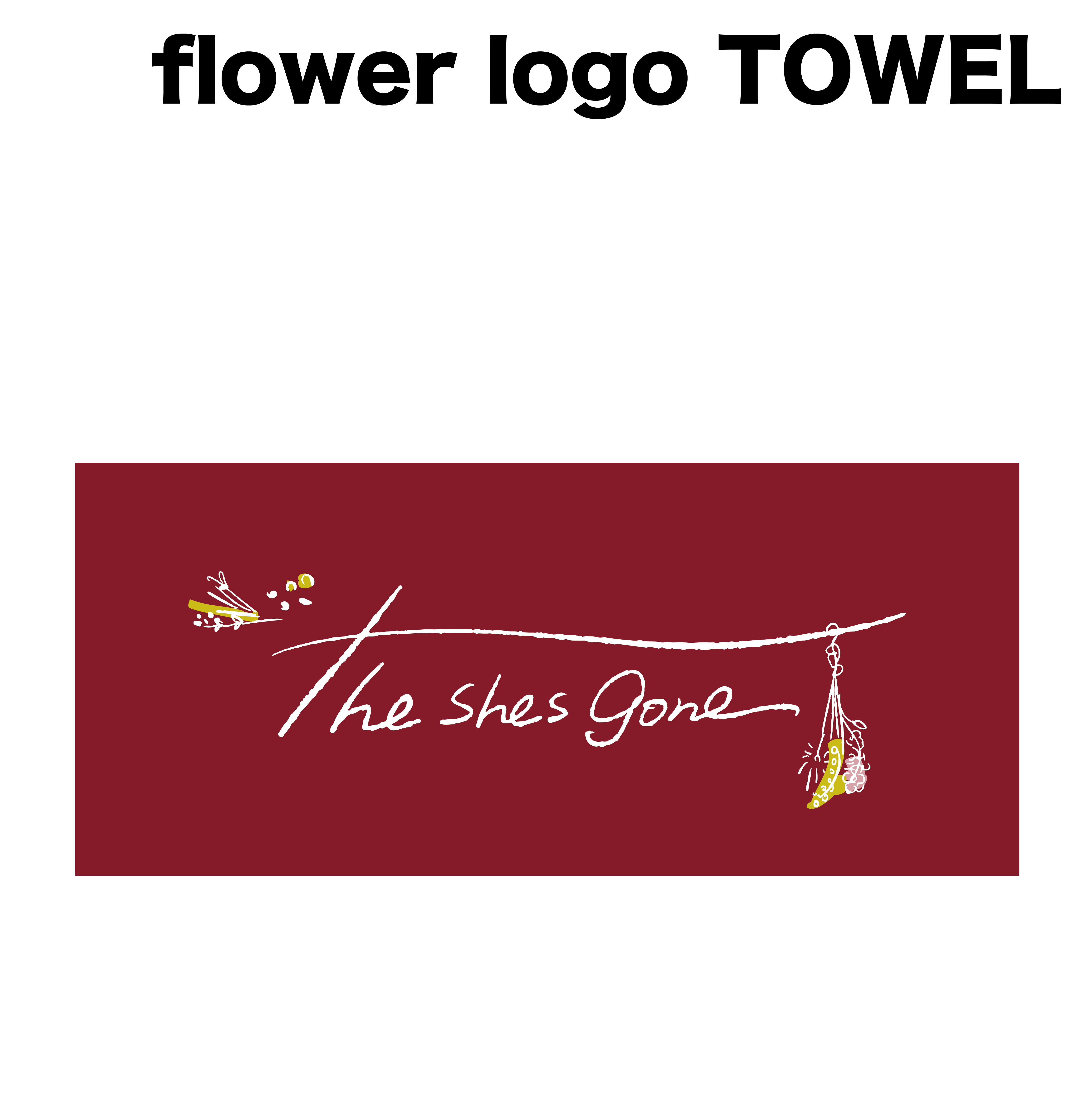 flower logo facetowel(バーガンディ)