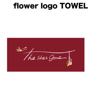 flower logo facetowel(バーガンディ)