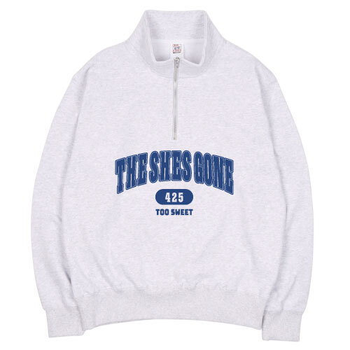 College Logo Half Zip(グレーアッシュ)