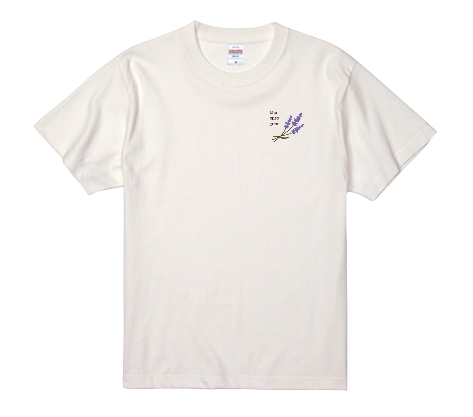 ラベンダー刺繍Tee(Vanilla white)