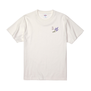 ラベンダー刺繍Tee(Vanilla white)
