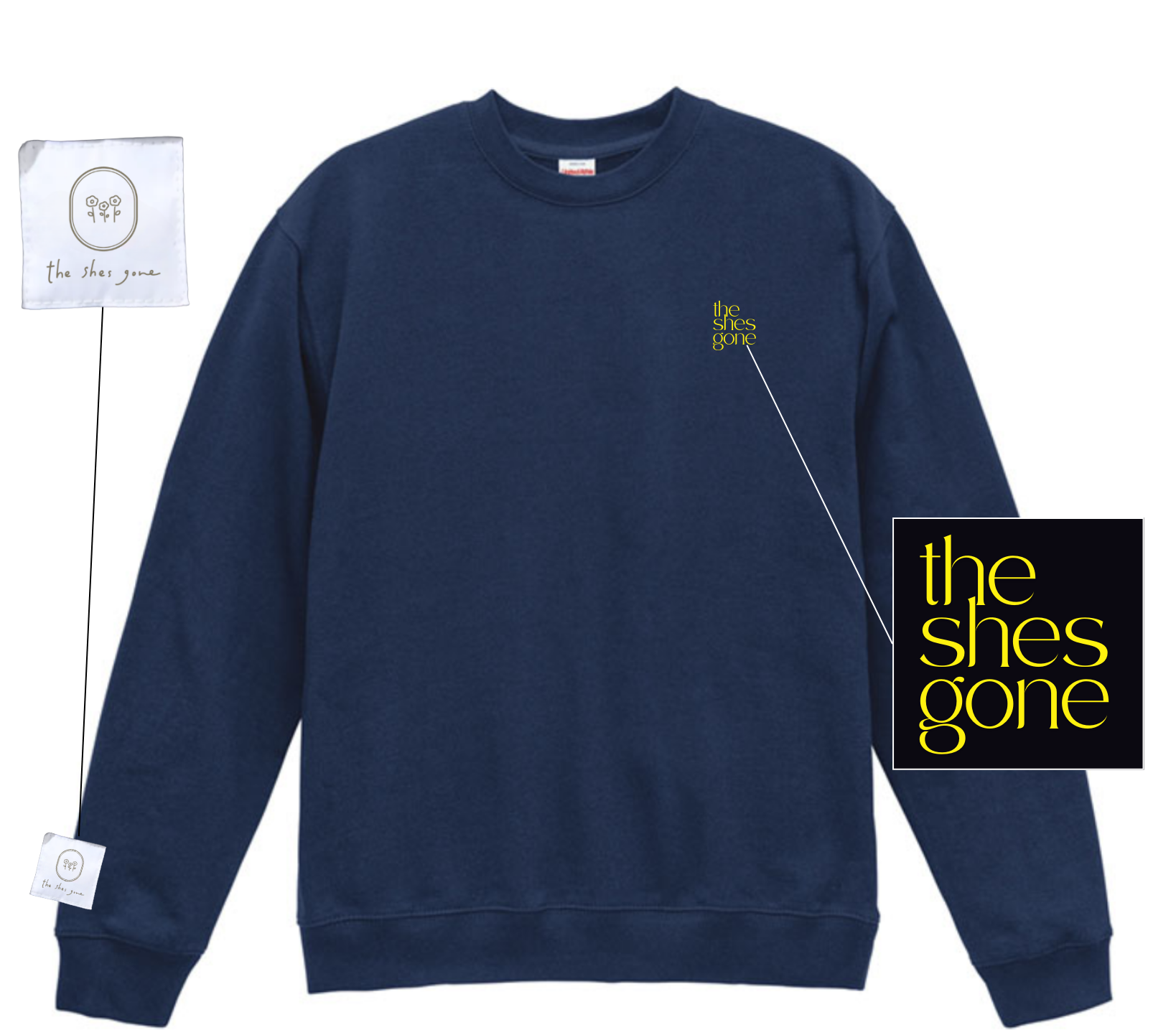 タグ刺繍スウェット(ネイビー)