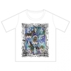 ミュージカルシンボルTシャツ produced by mao (ホワイト x 青紫プリント)
