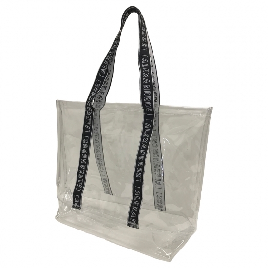 LOGO TAPE VINYL TOTE BAG (See-Through)