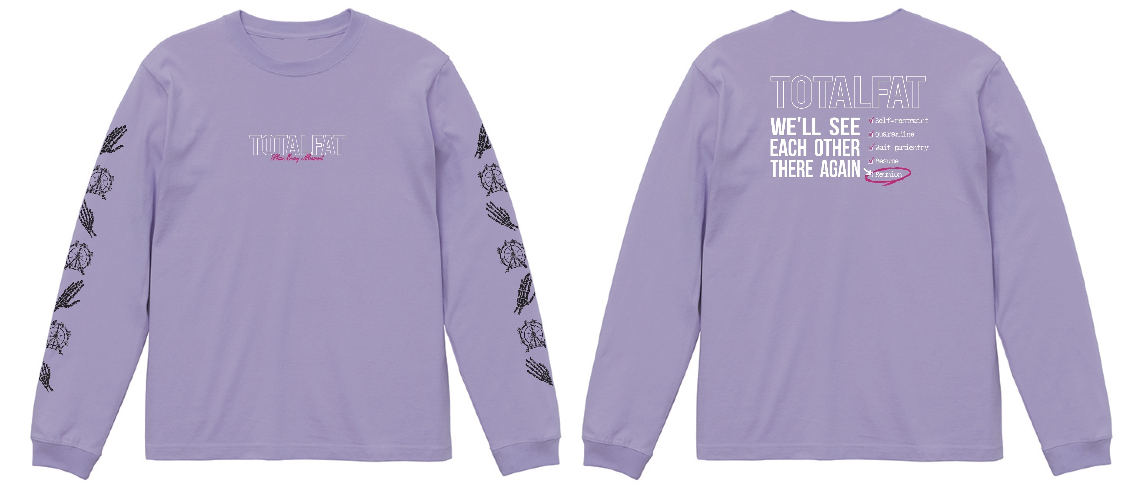 再会ロングスリーブTシャツ(ライトパープル)