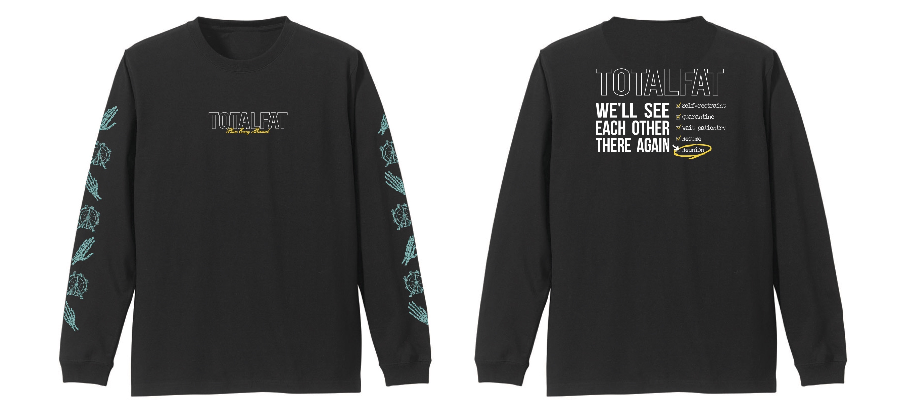 再会ロングスリーブTシャツ(ブラック)