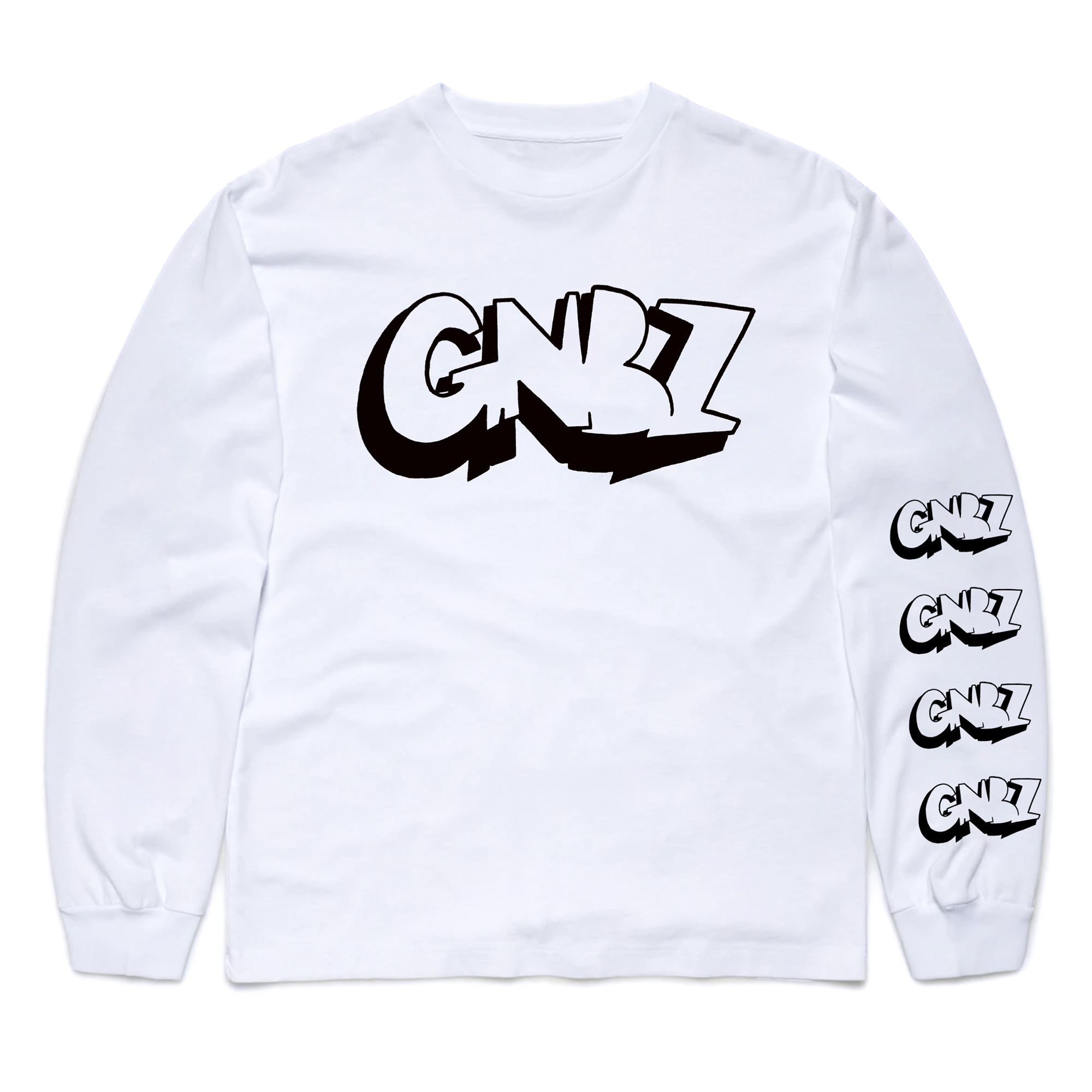 ねえみんな大好きだよ GNBZロンT (ホワイト×ブラック)