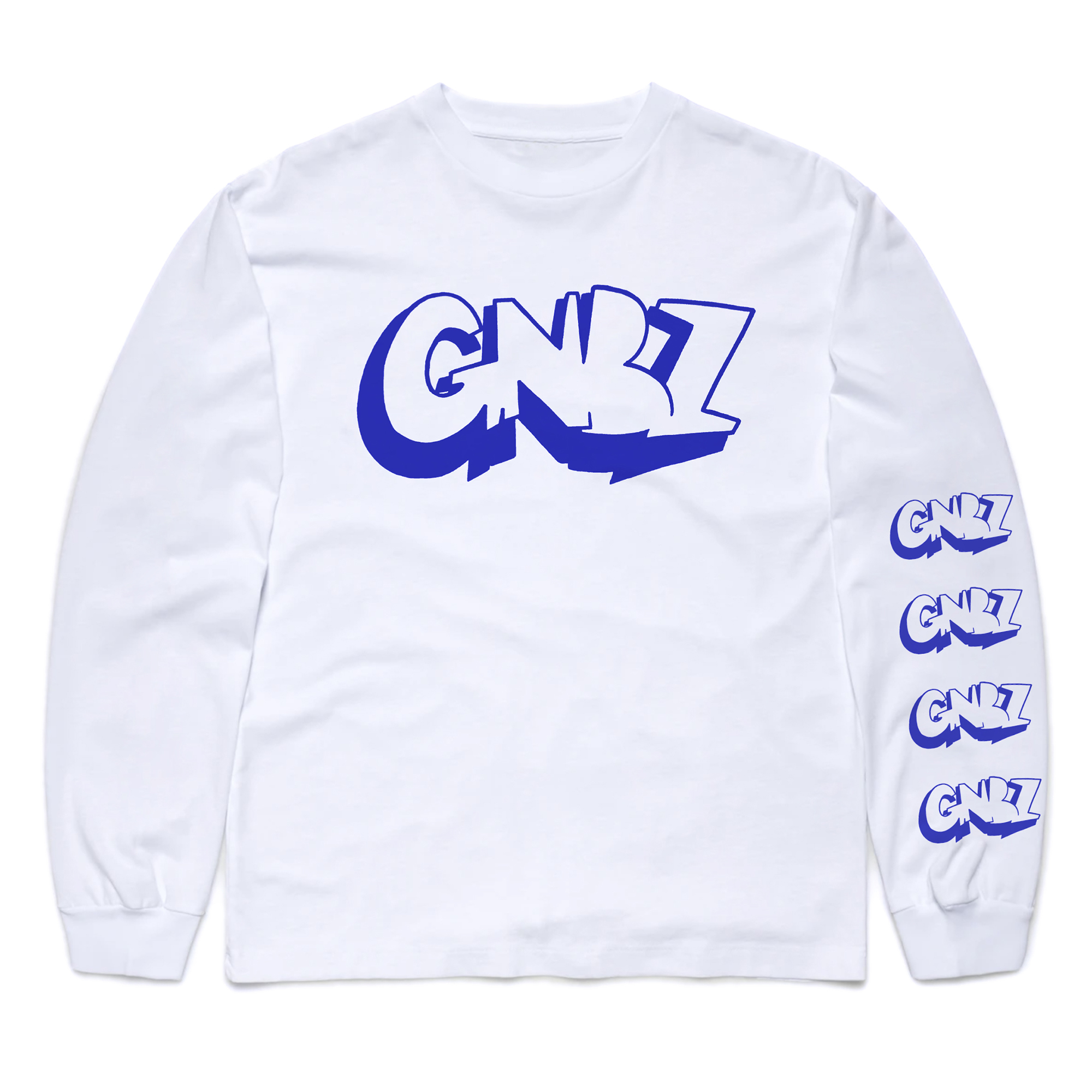 ねえみんな大好きだよ GNBZロンT (ホワイト×ネイビー)