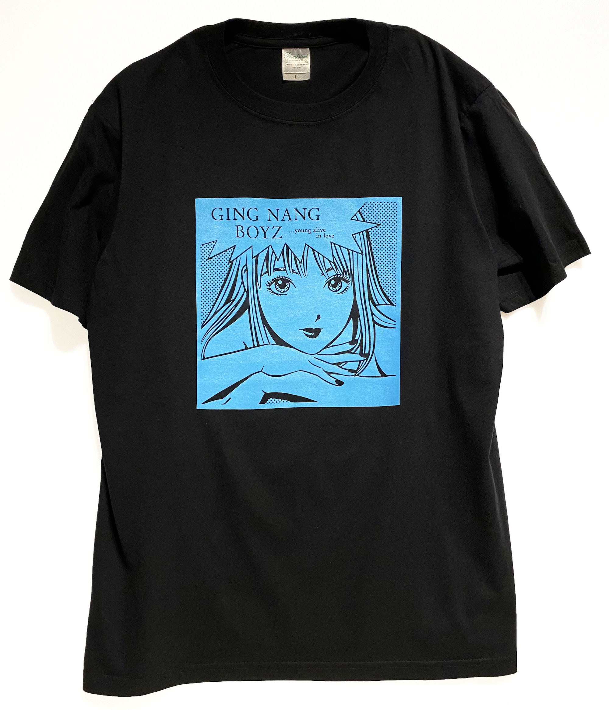 「君と僕の第三次世界大戦的恋愛革命」復刻Tシャツ(ブラック×ブルー)