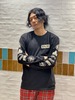 ロゴパッチ風ロンT(ブラック)